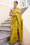 Fawn Yellow Mul Cotton Saree