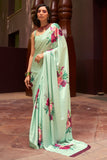 Sea Green Digital Print Saree