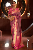 Coral Pink Kanjivaram Saree