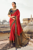 Rosso Corsa Red South Silk Saree