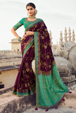 Rosewood Maroon South Silk Saree