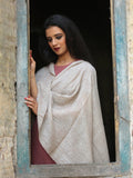 Beige premium pashmina stole - Buy online on Karagiri - Free shipping to USA