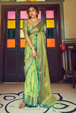 green tussar silk saree