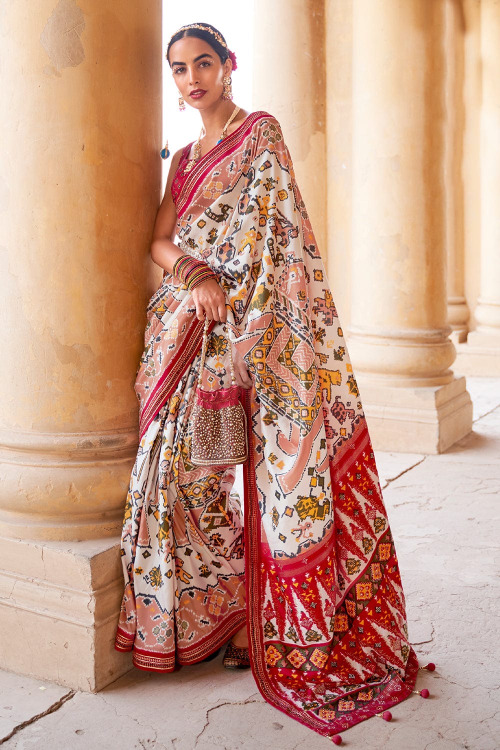 white patola saree