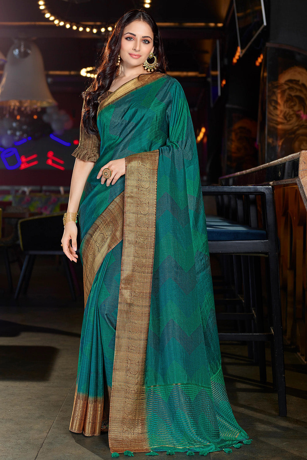 Multicolor Viscous Silk Saree