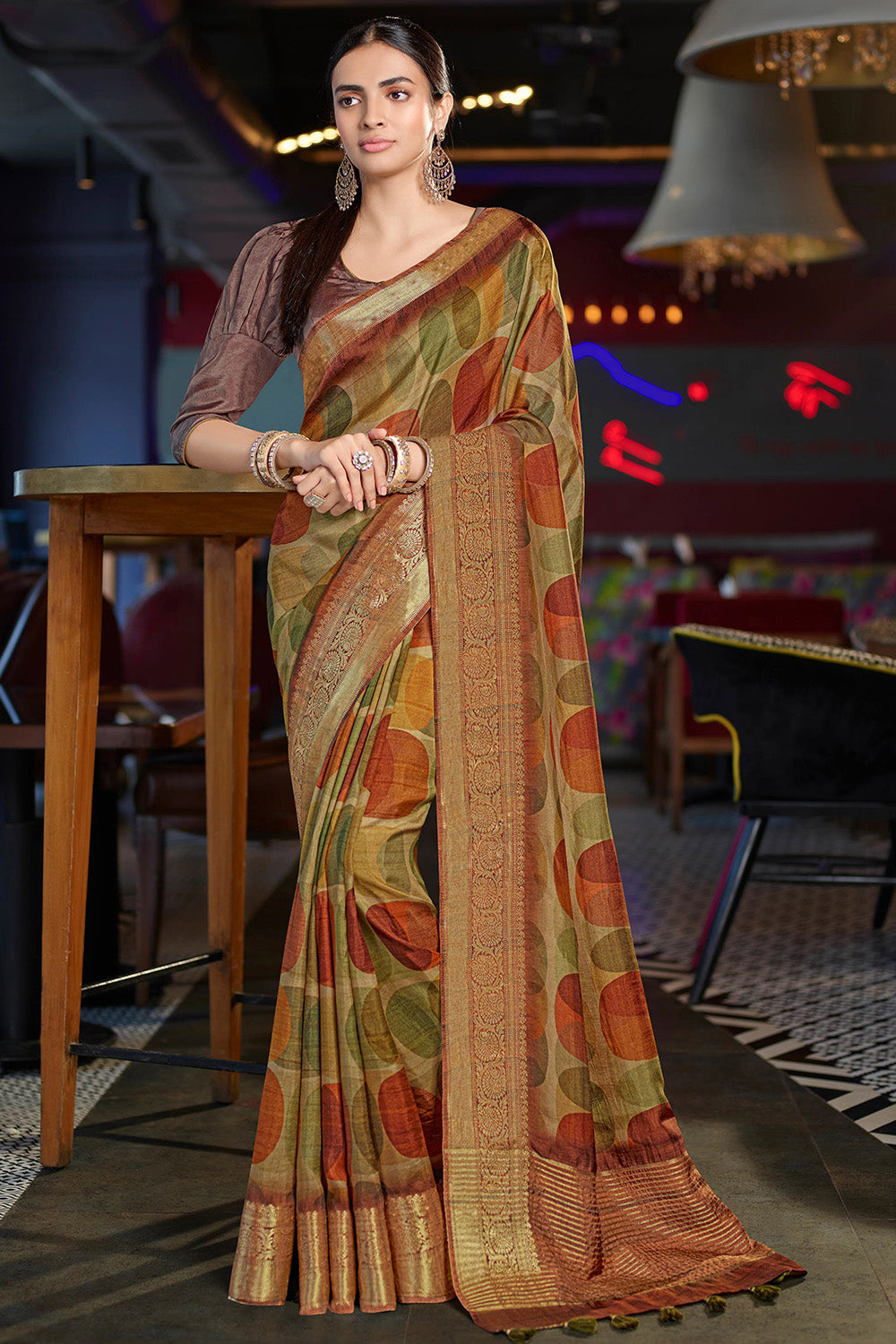 Multicolor Viscous Silk Saree