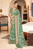 green cotton saree