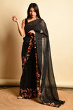 black georgette saree