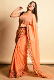 orange georgette saree