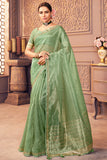 Fern Green Organza Saree