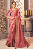 pink south silk saree