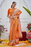 Apricot Orange Kanjivaram Saree