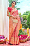 Strawberry Pink Kanjivaram Saree