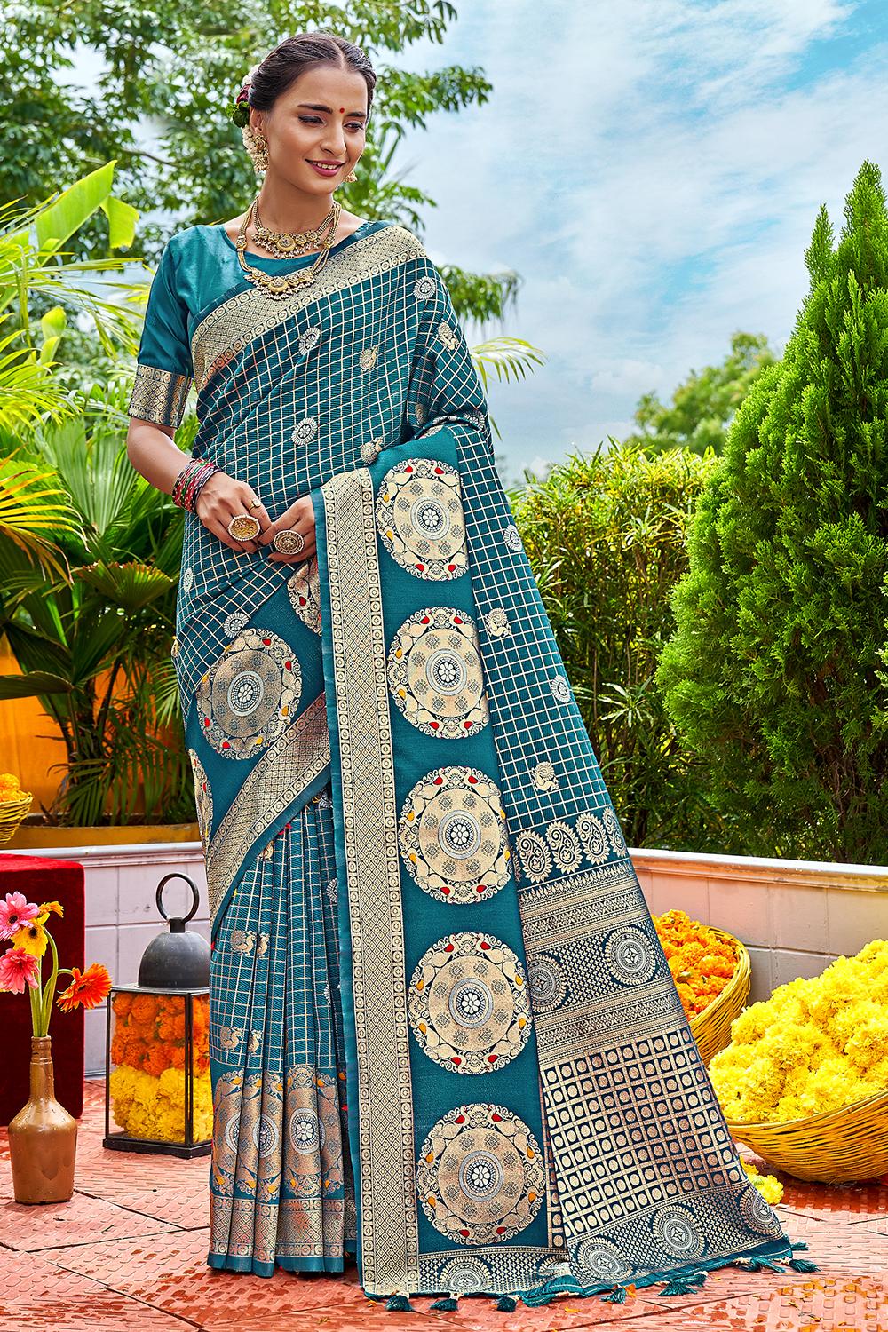 Cerulean Blue Kanjivaram Saree