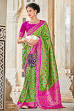 Lime Green Patola Saree