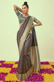 Spruce Blue Digital Print Saree