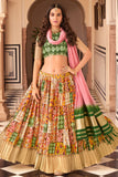 Multicolor Crush Satin Lehanga Choli