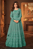 blue anarkali