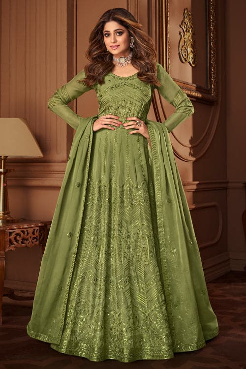 green anarkali