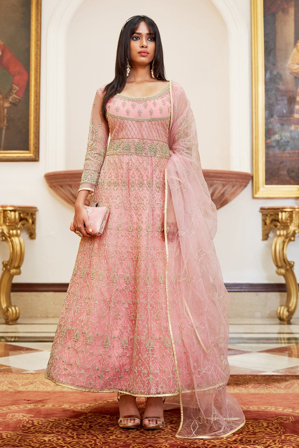 Anarkali dress store from silk sarees