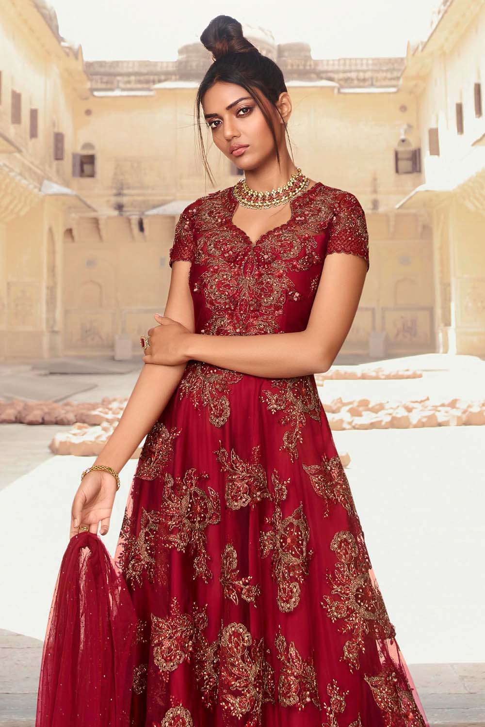 anarkali dress ruby red designer anarkali dress silk saree online 30371656073409 6c81b2fd efe8 494a bb6d 8fa39776740c