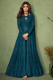 blue anarkali suit