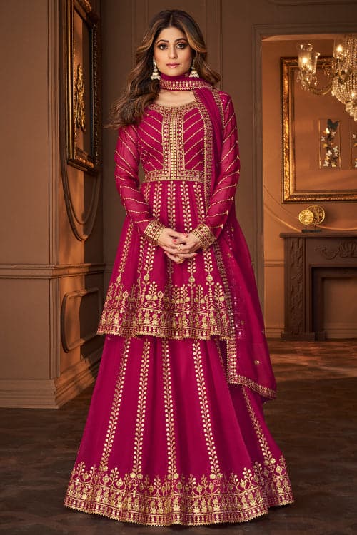 pink anarkali