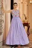 purple anarkali suit