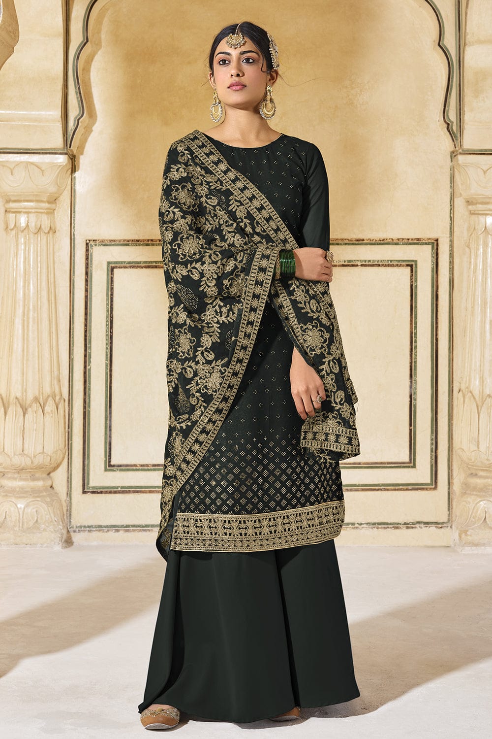 black anarkali suit