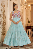 blue anarkali suit