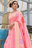 Illusion Pink Banarasi Chanderi Saree