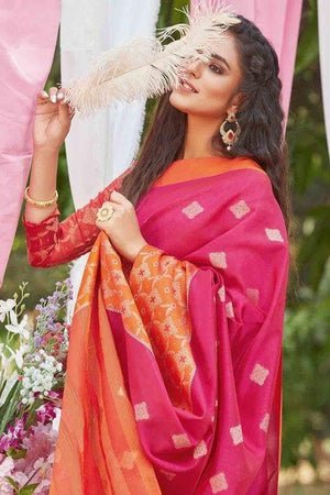 Red chanderi saree – Pia Ka Ghar