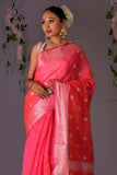 pink banarasi saree