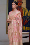 pink banarasi chanderi saree