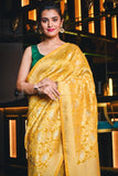 Banarasi Khaddi Georgette Saree Caramel Yellow Banarasi Khaddi Georgette Saree saree online