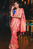 Banarasi Khaddi Georgette Saree Punch Pink Banarasi Khaddi Georgette Saree saree online