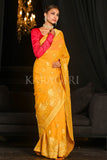 Banarasi Khaddi Georgette Saree Tuscan Sun Yellow Banarasi Khaddi Georgette Saree saree online