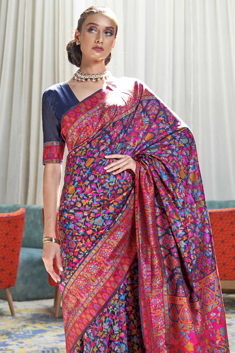 Deep Pink Saree Sari Indian Banarasi Patola Silk Bollywood Wedding Party  Wear NW | eBay