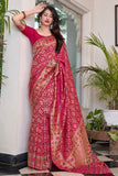 pink banarasi saree