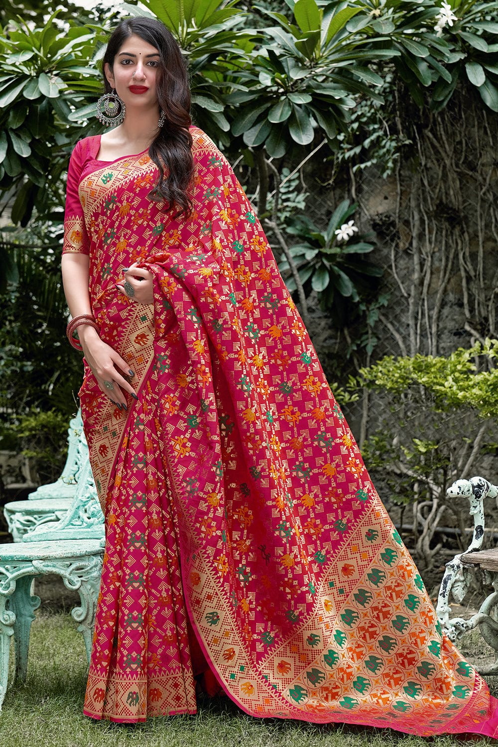 pink banarasi saree