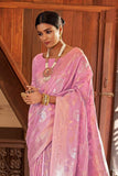 Banarasi Saree Baby Pink Woven Banarasi Brocade Saree saree online