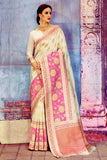 Banarasi Saree Beige Pink Banarasi Brocade Silk Saree saree online