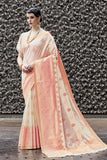 Banarasi Saree Beige Pink Banarasi Brocade Silk Saree saree online
