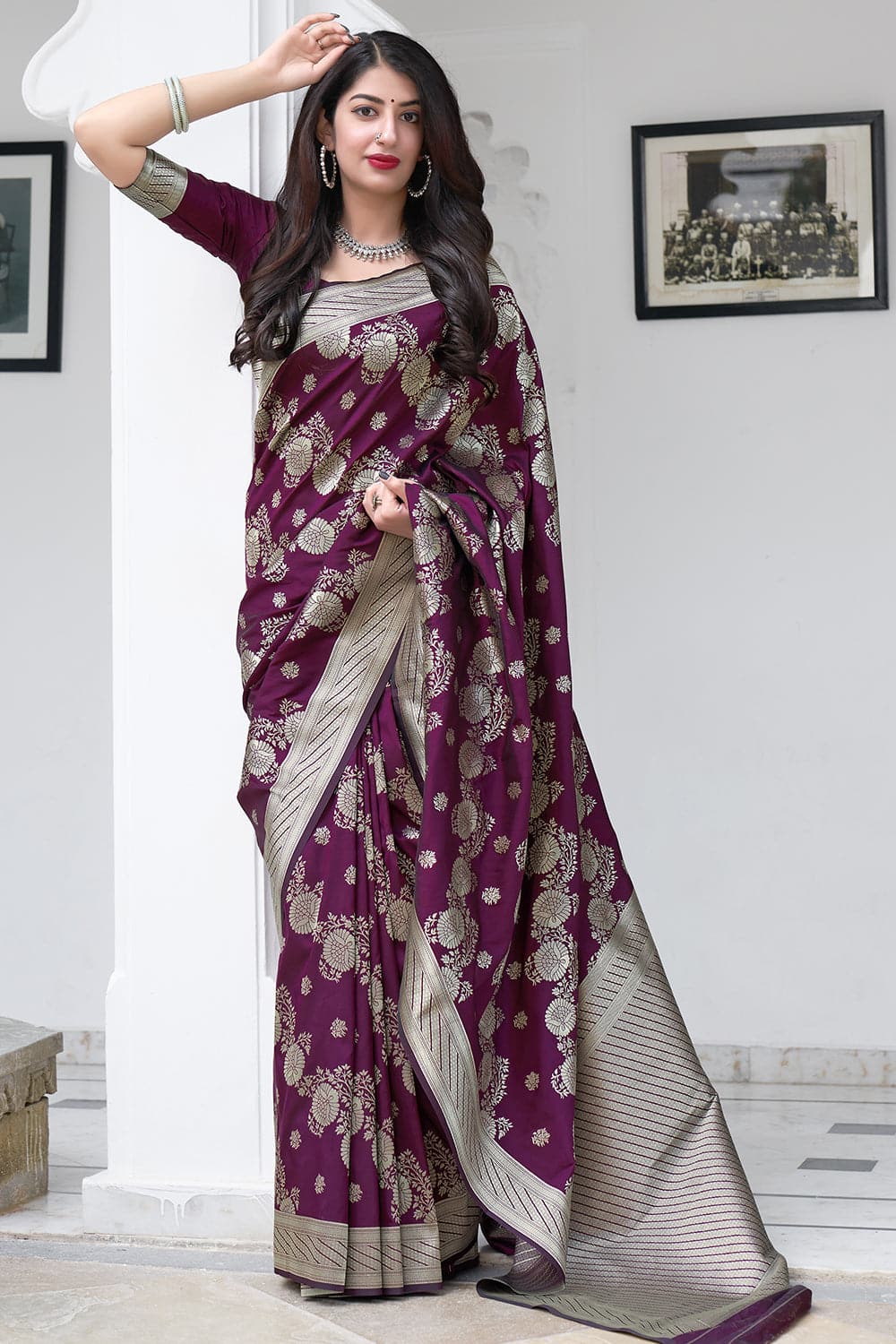 purple saree