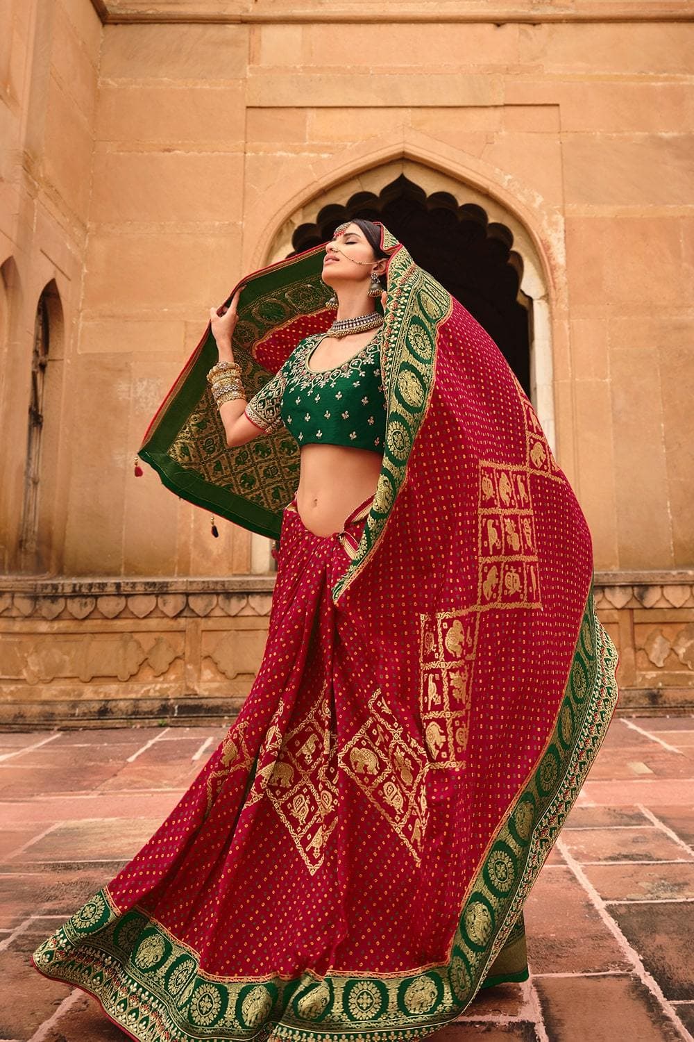 Red Bridal Banarasi Catlon Katan Silk Meena Weaved Saree With Dupatta  Manufacturer Supplier from Varanasi India