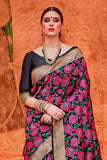 Banarasi Saree Black Floral Contemporary Banarasi Brocade Silk Saree saree online