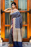 blue banarasi saree