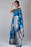 blue banarasi saree