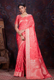 Brick Pink Banarasi Saree