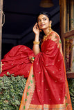 red banarasi saree